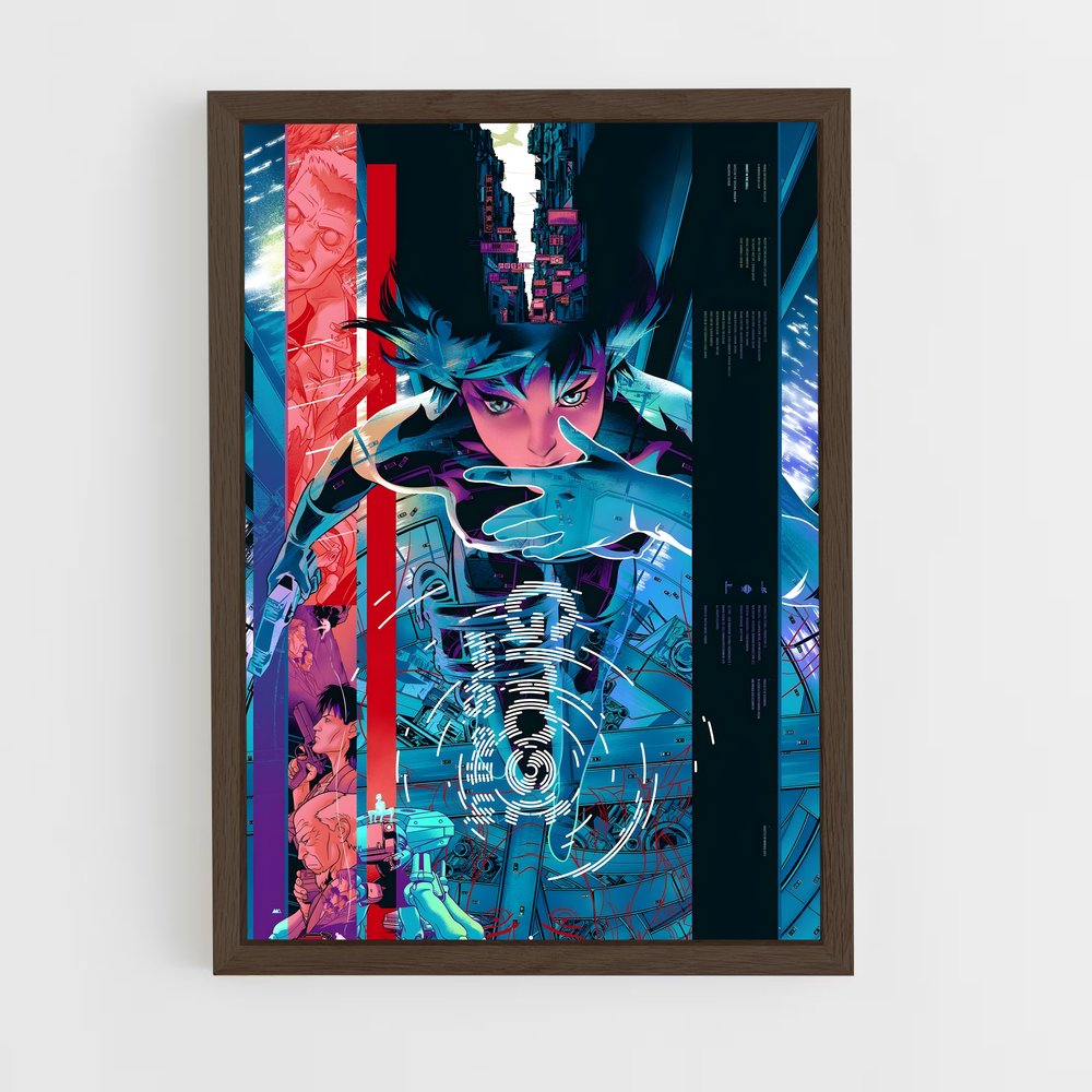ap-ghost in the shell-2 cadre Bois foncé