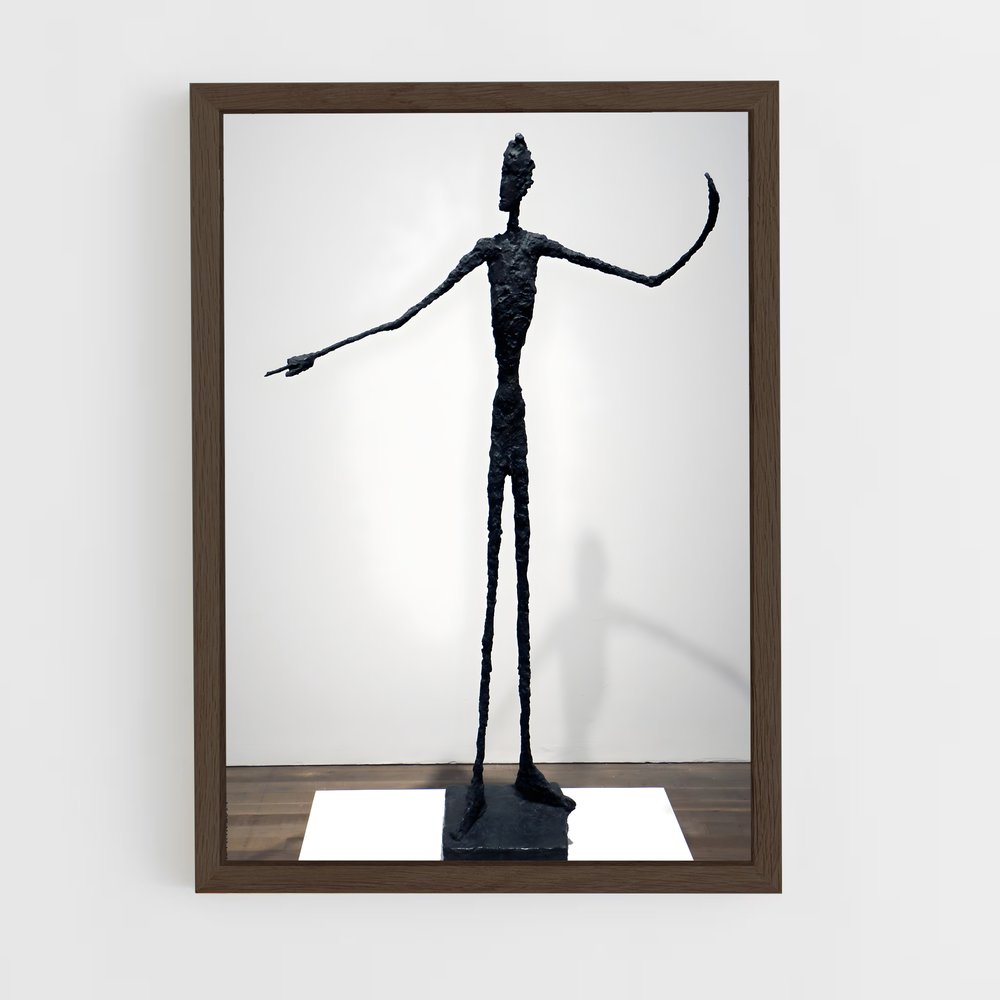 ap-giacometti pointing man-2 cadre Bois foncé