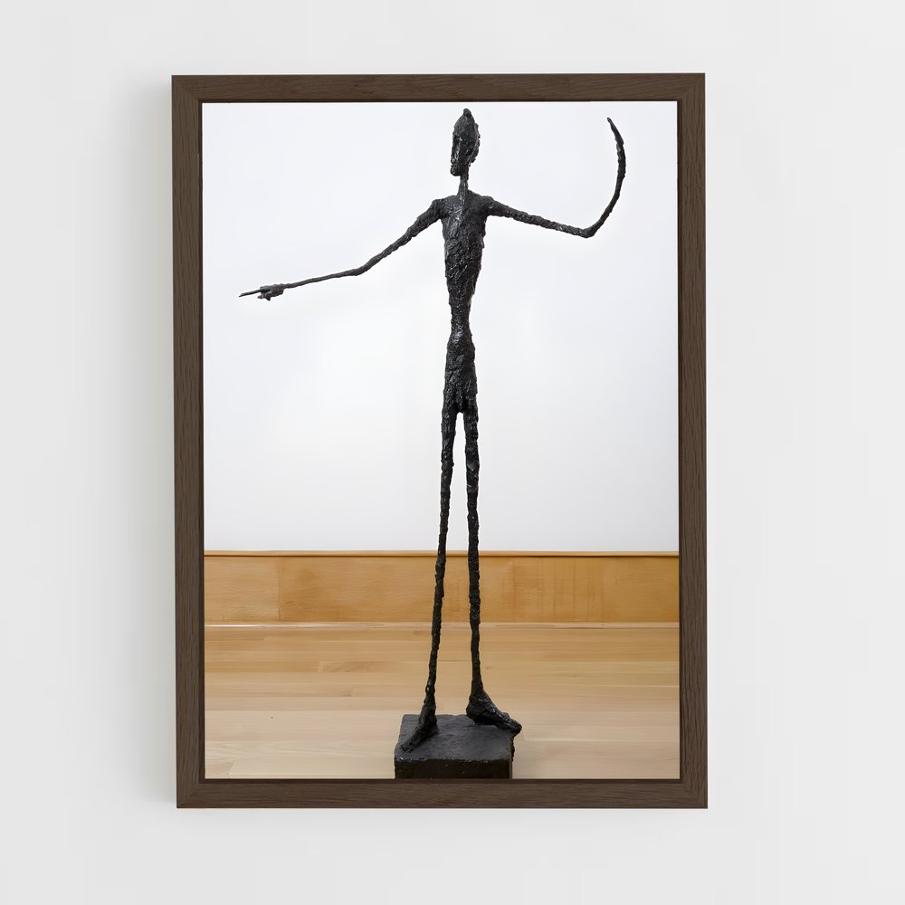 ap-giacometti pointing man-3 cadre Bois foncé