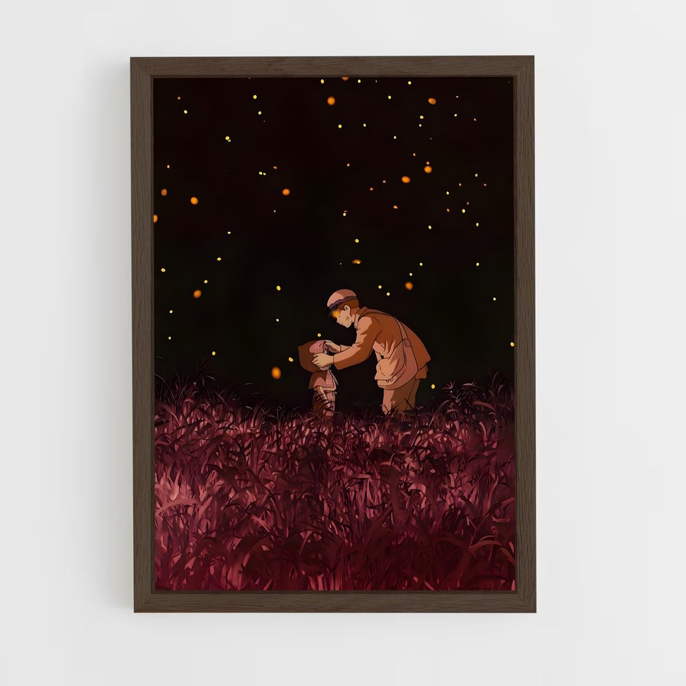 ap-grave of the fireflies-2 cadre Bois foncé