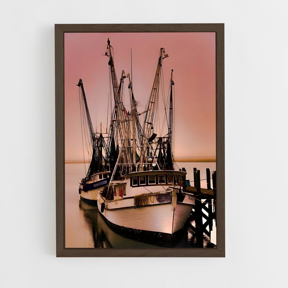 ap-gulf shrimp boats-3 cadre Bois foncé