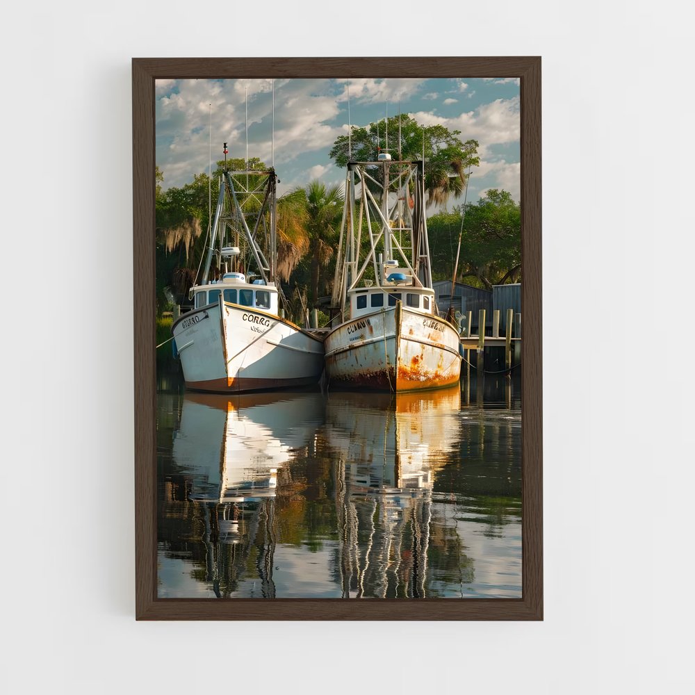 ap-gulf shrimp boats-5 cadre Bois foncé