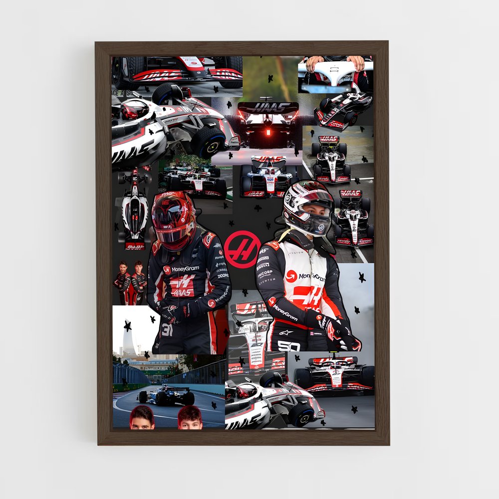 ap-haas f1 team-2 cadre Bois foncé