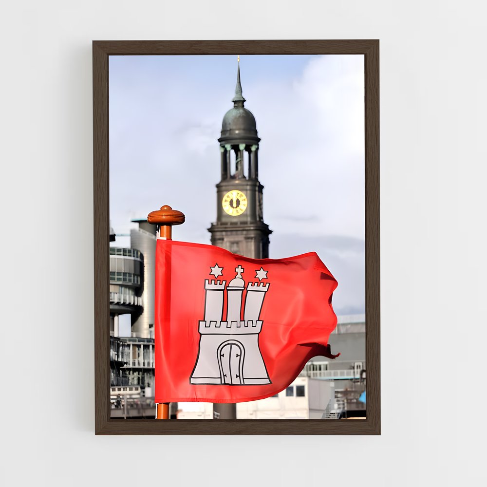 ap-hamburg flag-1 cadre Bois foncé