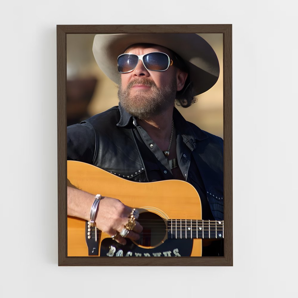ap-hank williams jr-3 cadre Bois foncé