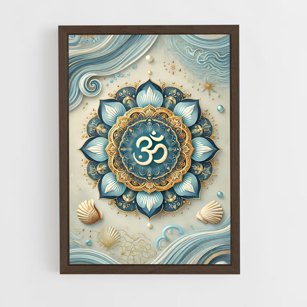 ap-hindu mandala-3 cadre Bois foncé