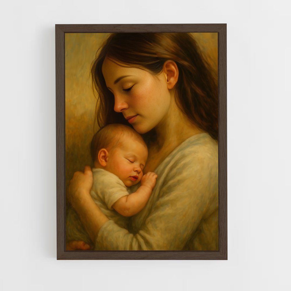 ap-hirst mother and child-3 cadre Bois foncé