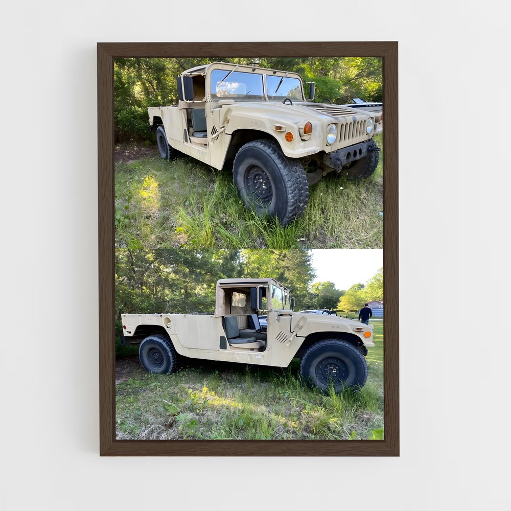 ap-hmmwv humvee-1 cadre Bois foncé