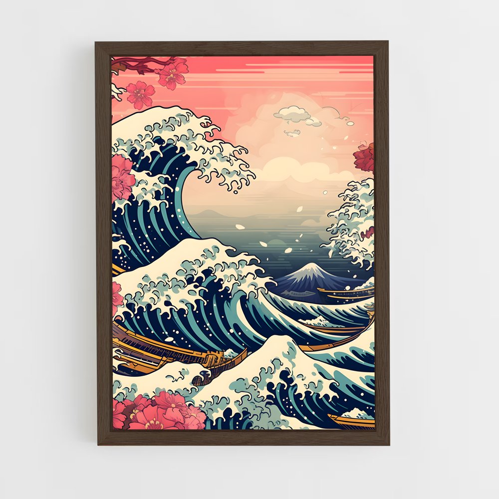 ap-hokusai-1 cadre Bois foncé