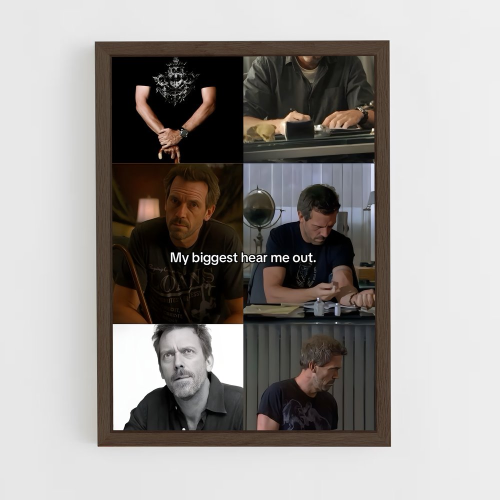 ap-hugh laurie-4 cadre Bois foncé