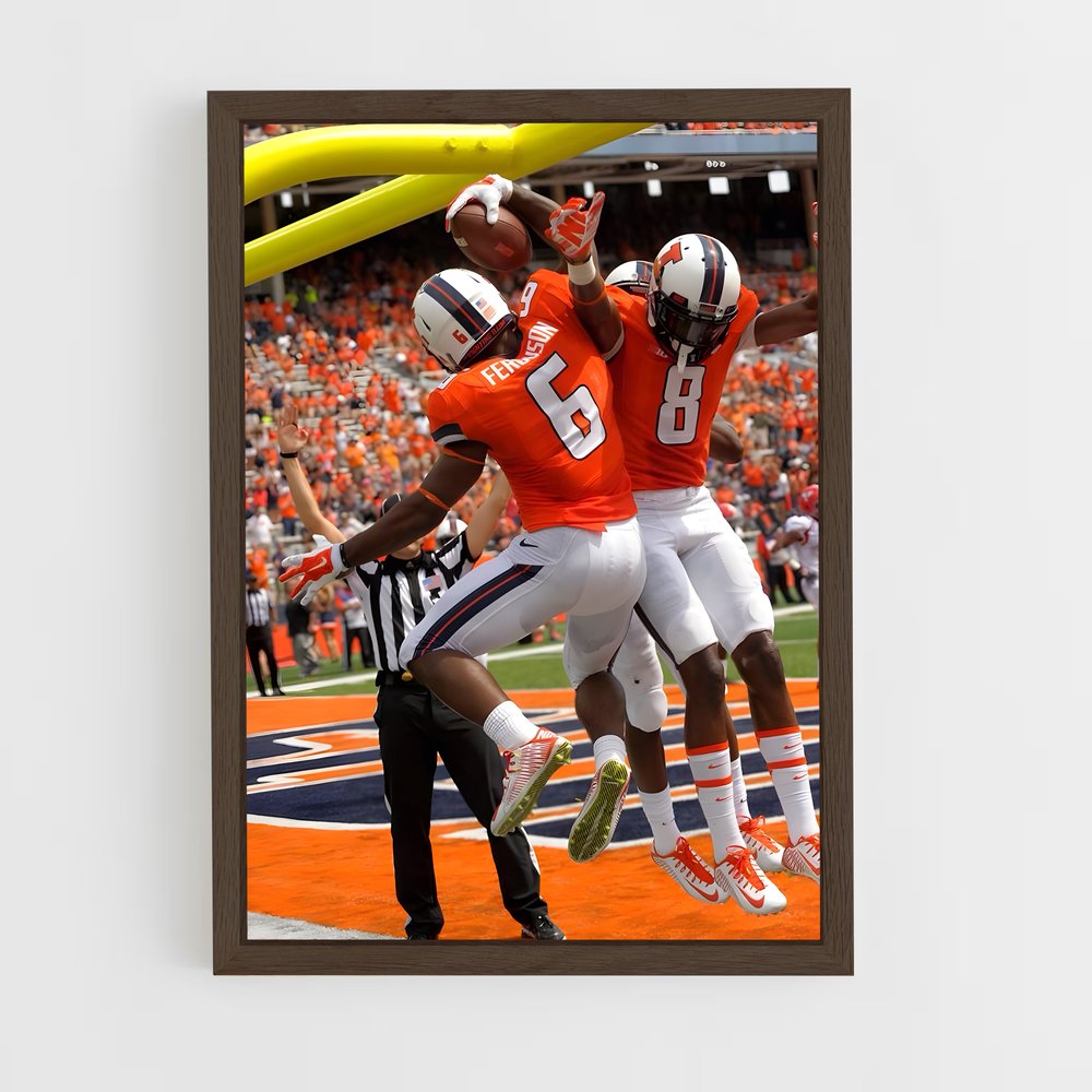 ap-illinois fighting illini-1 cadre Bois foncé