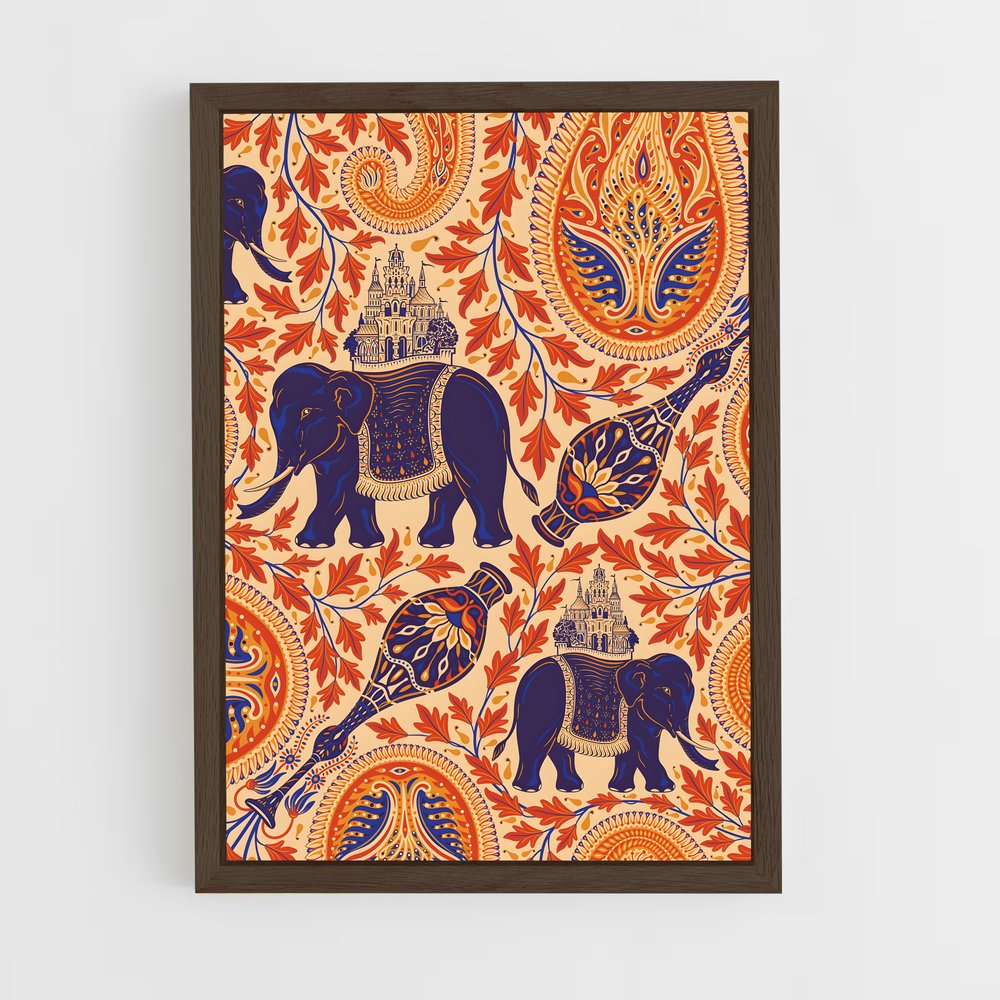 ap-indian patterns-1 cadre Bois foncé