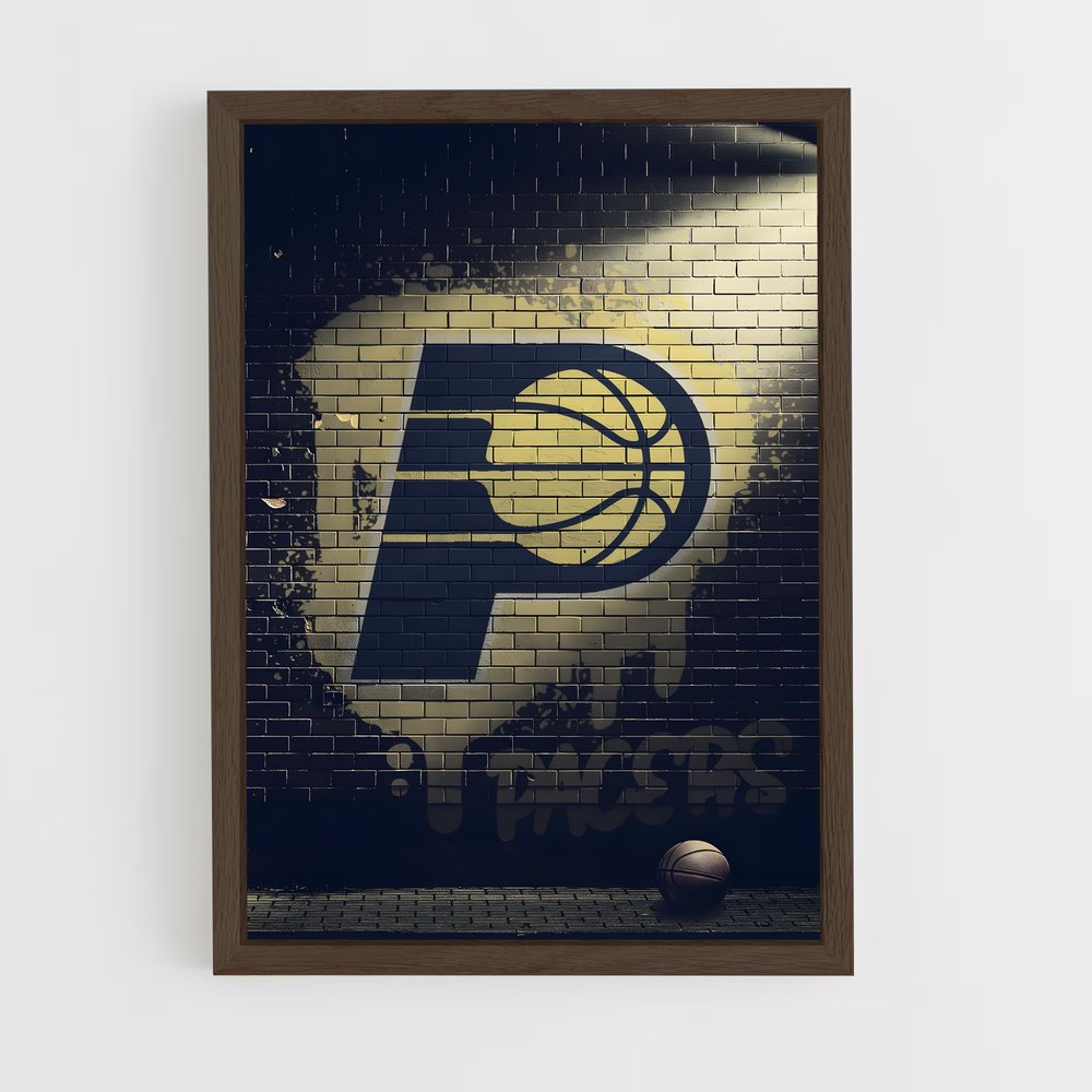 ap-indiana pacers-12 cadre Bois foncé