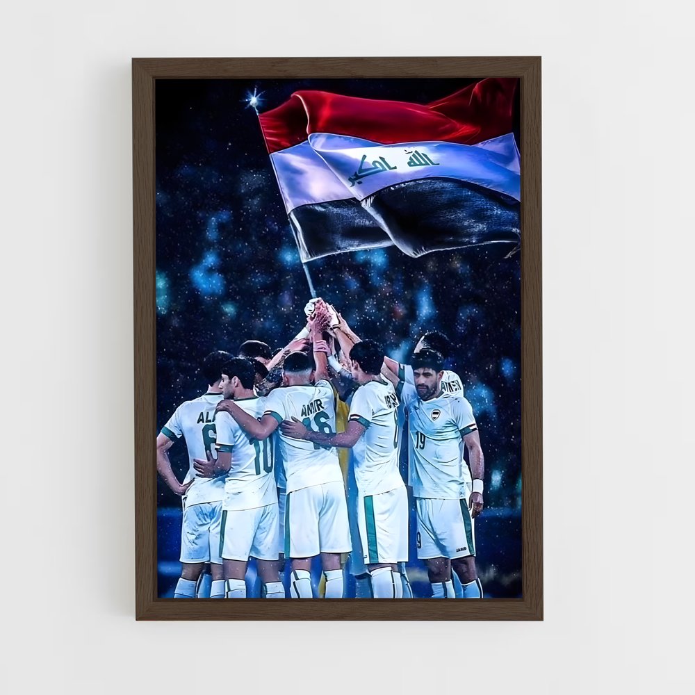 ap-iraq national football team-4 cadre Bois foncé