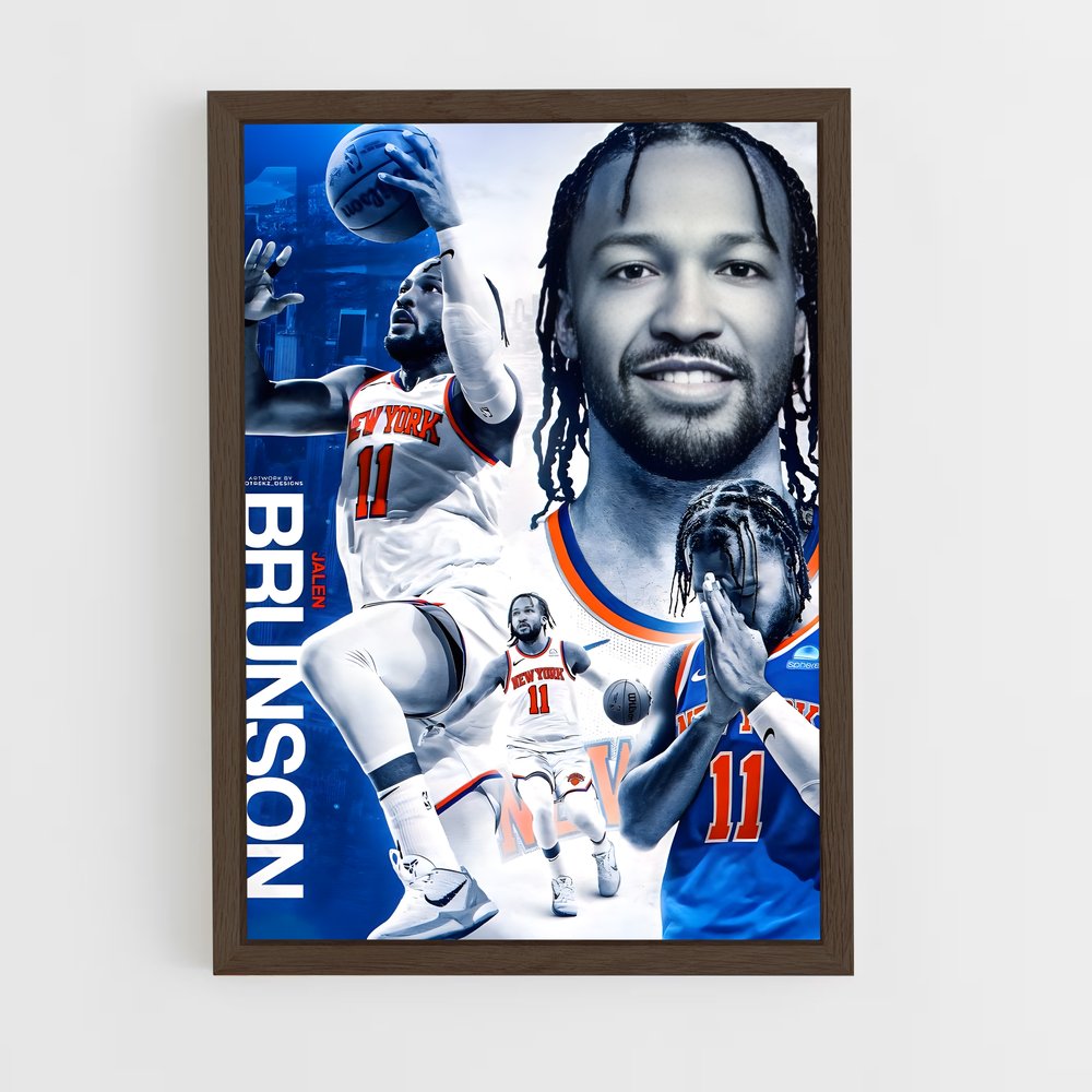 ap-jalen brunson-6 cadre Bois foncé