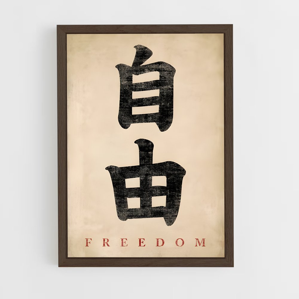 ap-japanese calligraphy-5 cadre Bois foncé