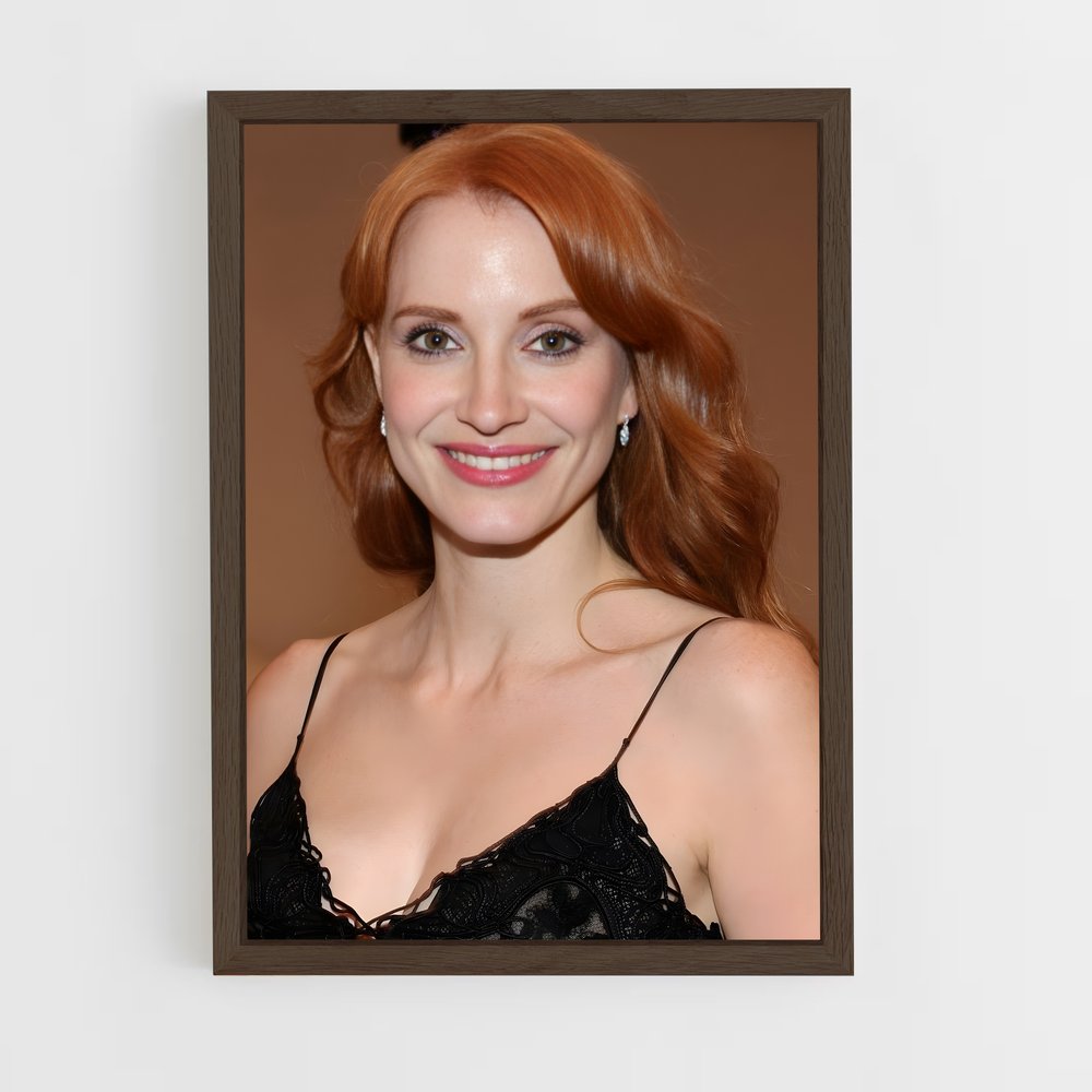 ap-jessica chastain-4 cadre Bois foncé