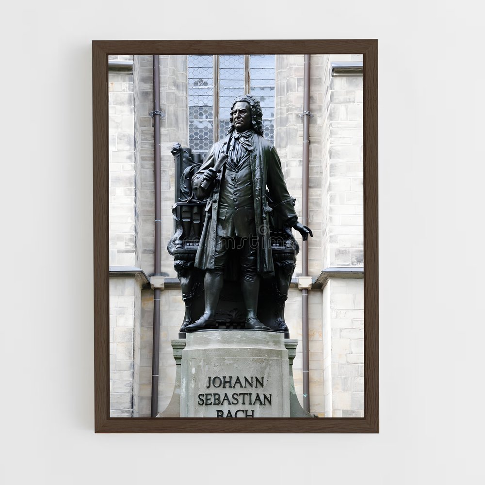 ap-johann sebastian bach-4 cadre Bois foncé