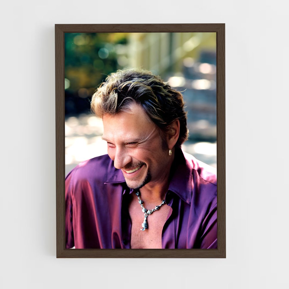 ap-johnny hallyday-6 cadre Bois foncé