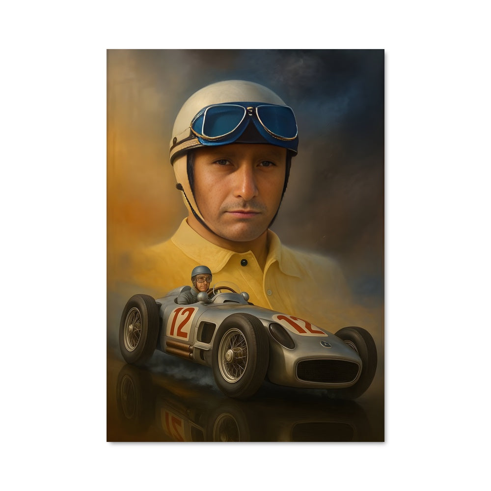 Poster Fangio en Course