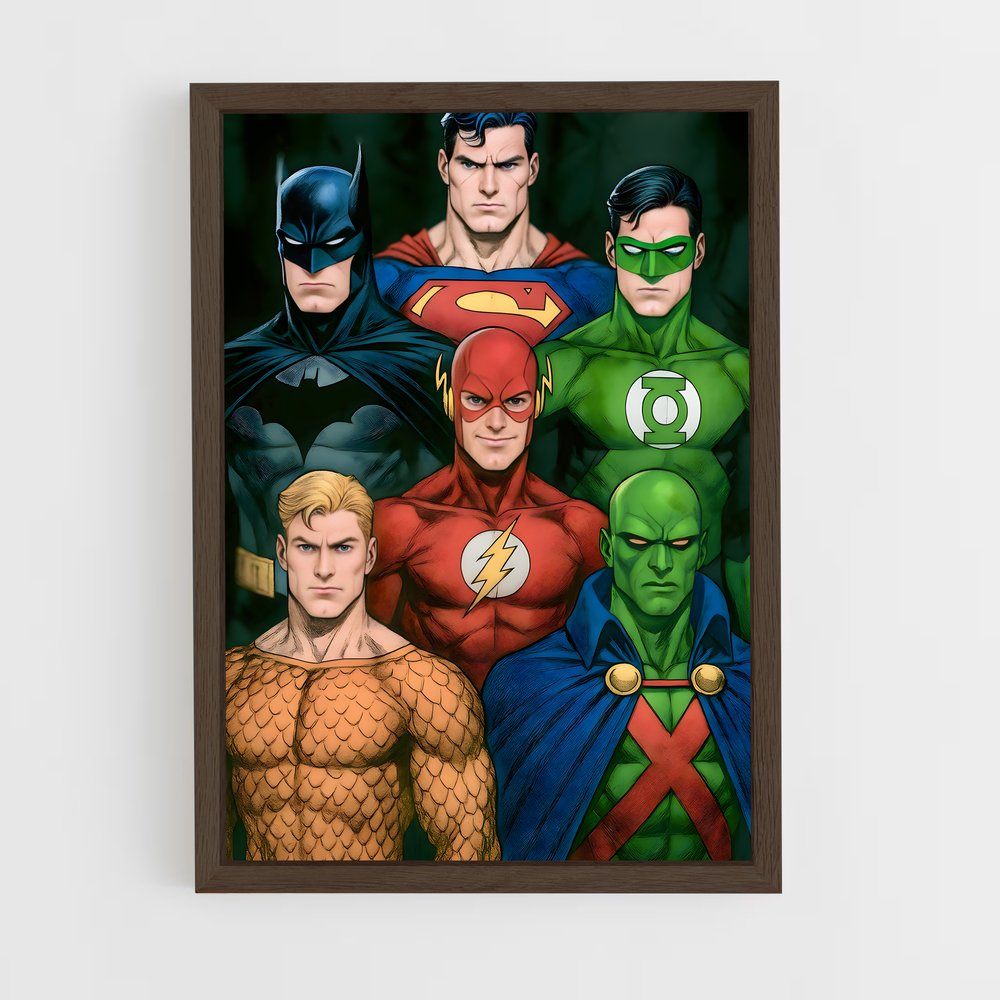 ap-justice league-15 cadre Bois foncé