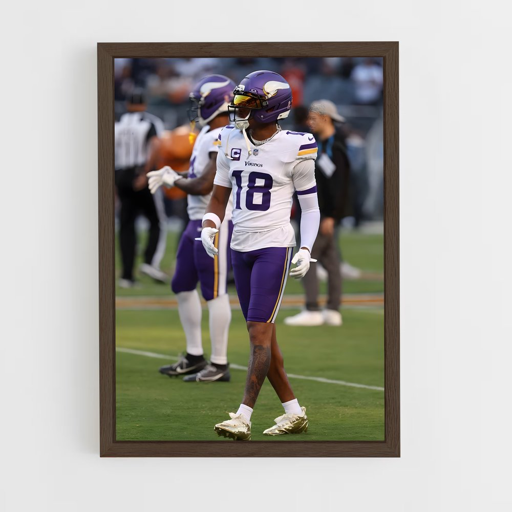 ap-justin jefferson-9 cadre Bois foncé