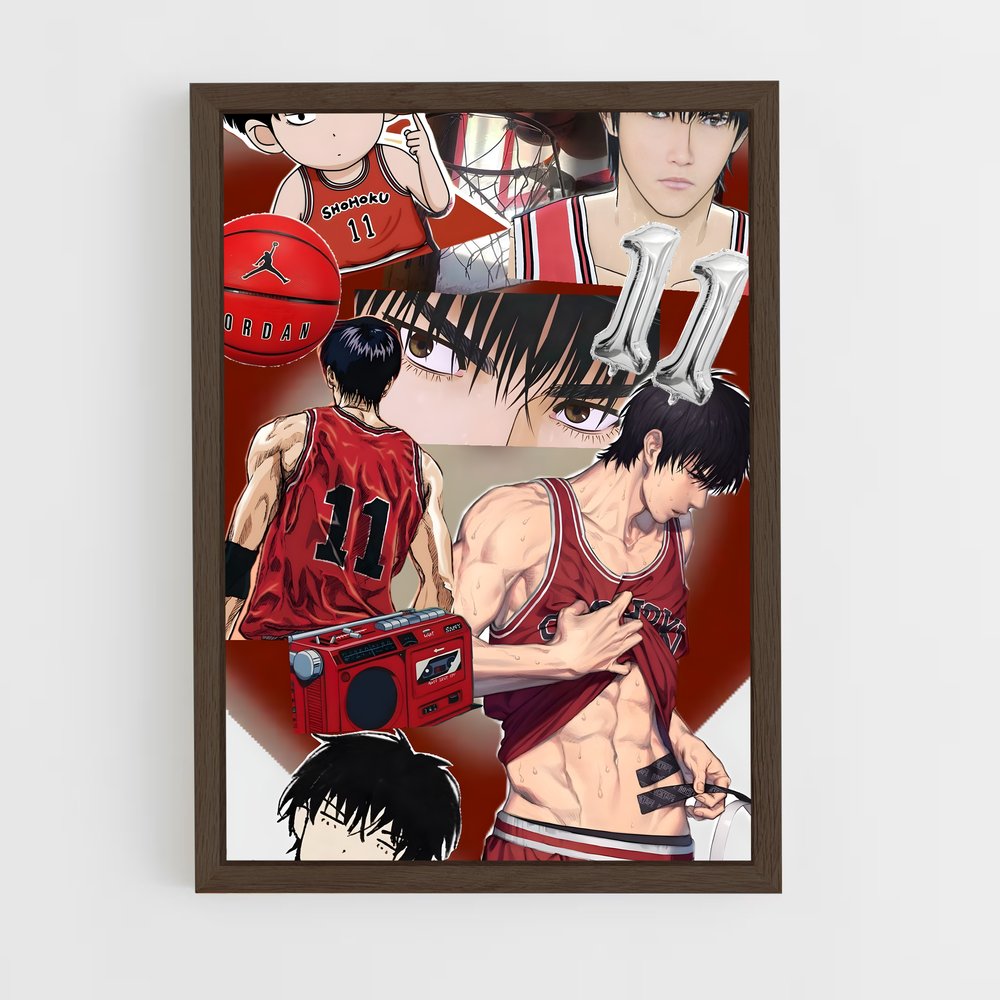 ap-kaede rukawa-1 cadre Bois foncé