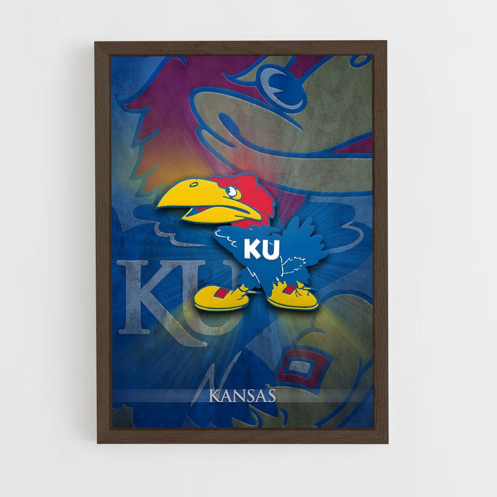 ap-kansas jayhawks-1 cadre Bois foncé