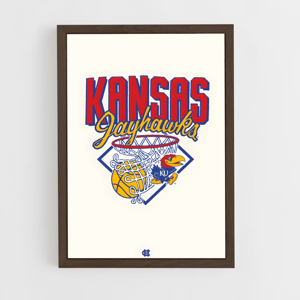 ap-kansas jayhawks-4 cadre Bois foncé