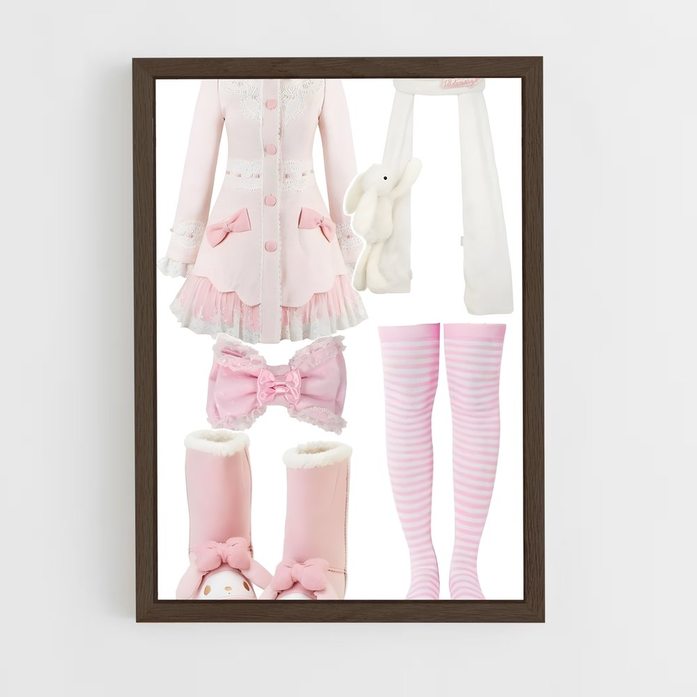 ap-kawaii fashion-3 cadre Bois foncé