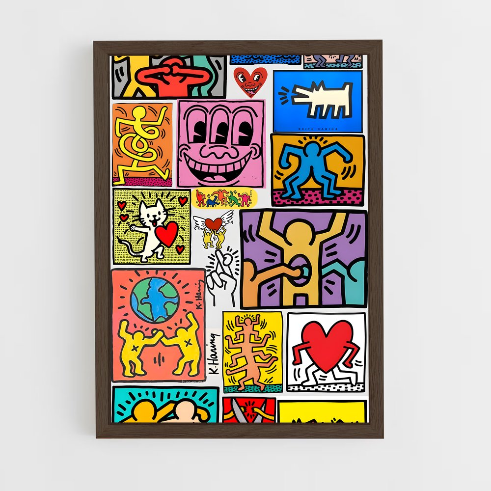 ap-keith haring-1 cadre Bois foncé
