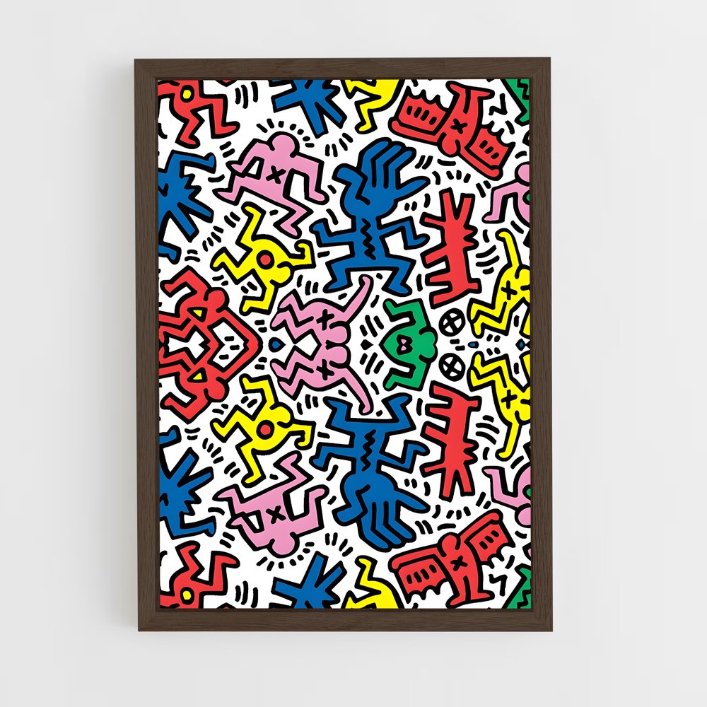 ap-keith haring-2 cadre Bois foncé