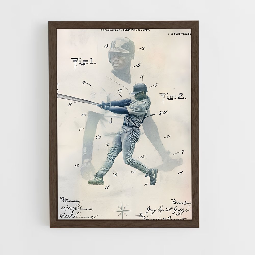ap-ken griffey jr-5 cadre Bois foncé