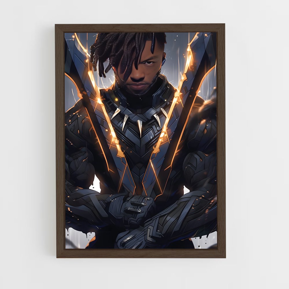 ap-killmonger black panther-4 cadre Bois foncé