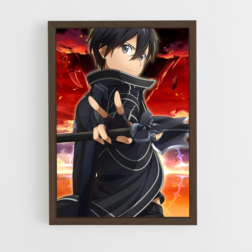 ap-kirito kazuto-1 cadre Bois foncé