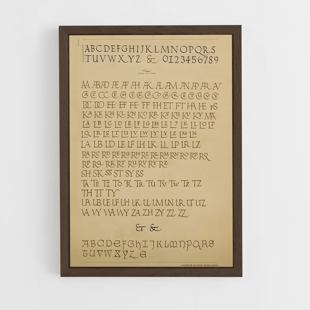 ap-latin calligraphy-3 cadre Bois foncé