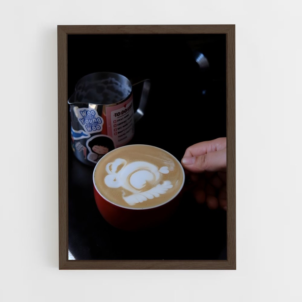 ap-latte art-4 cadre Bois foncé