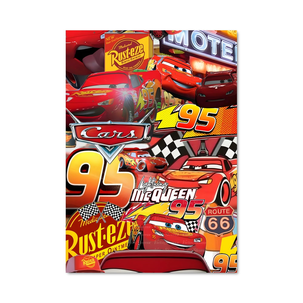 Poster Route 66 avec Lightning McQueen