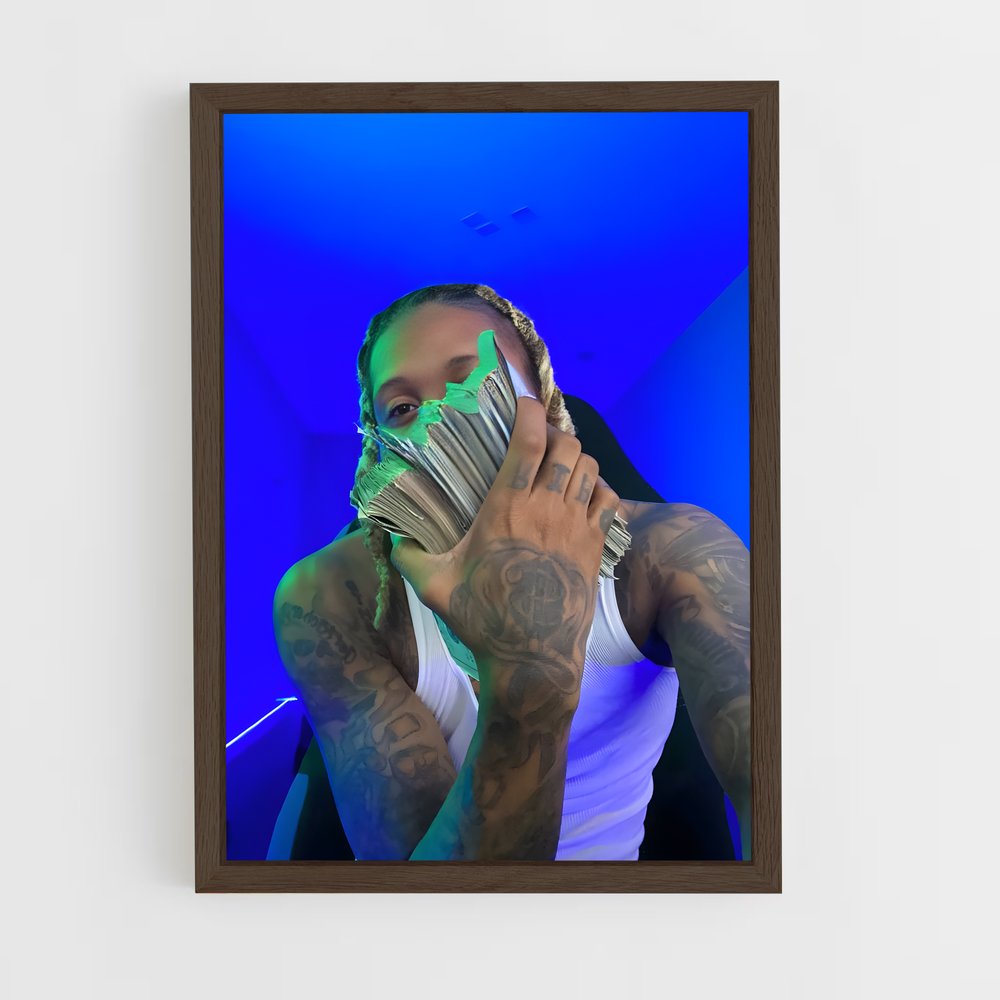 ap-lil durk-5 cadre Bois foncé
