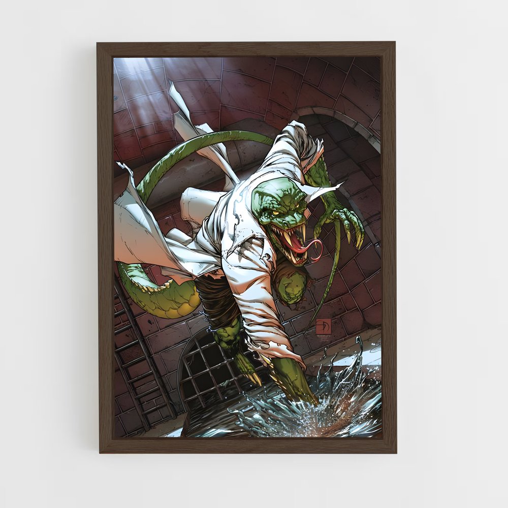ap-lizard spider-man-4 cadre Bois foncé