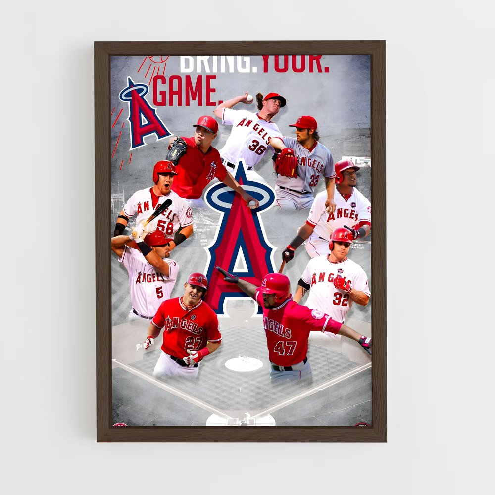 ap-los angeles angels-5 cadre Bois foncé