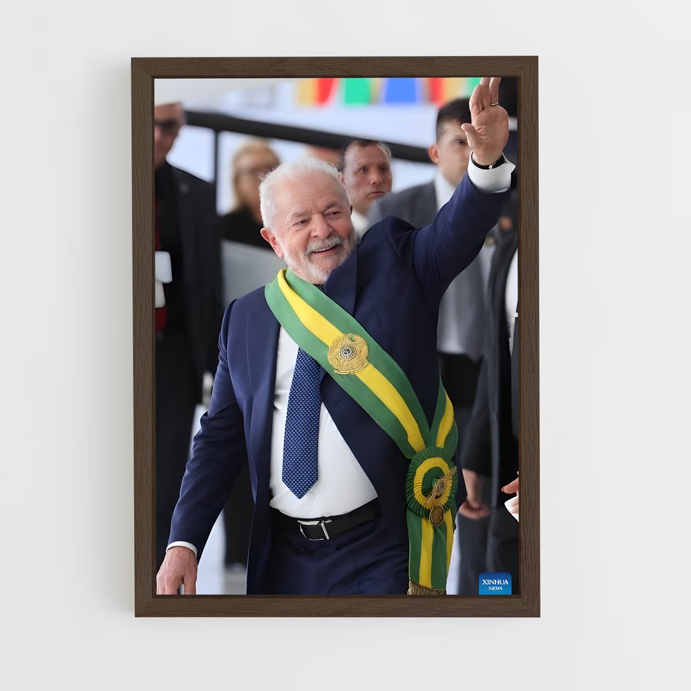 ap-luiz inacio lula da silva-4 cadre Bois foncé