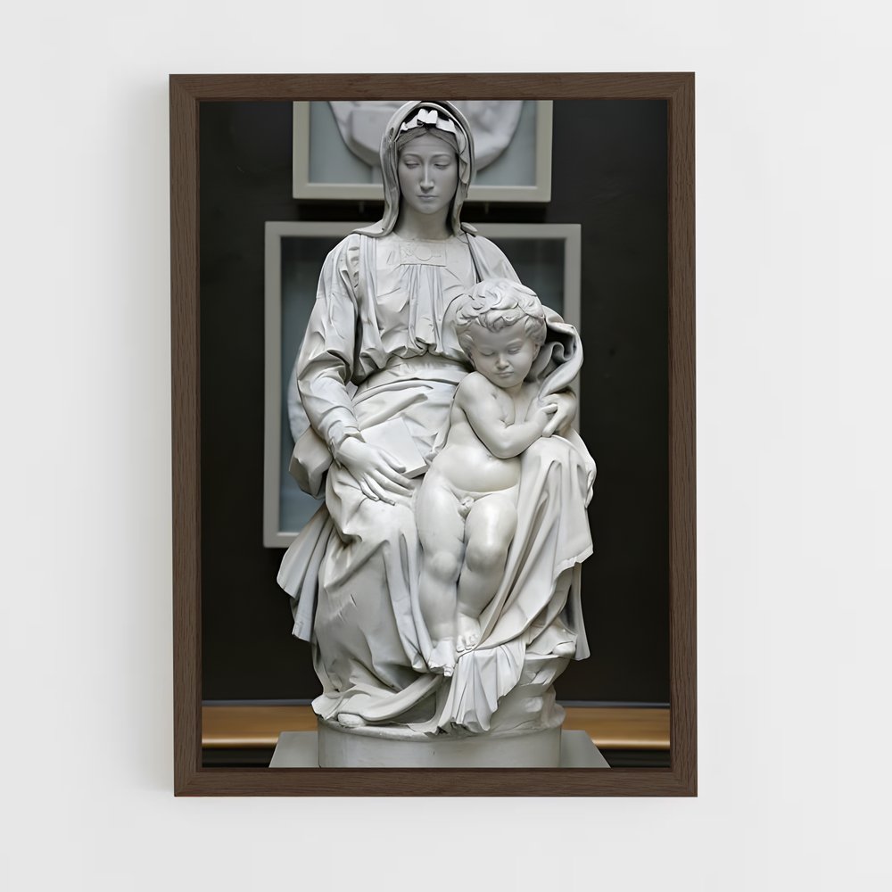 ap-madonna and child michelangelo-2 cadre Bois foncé