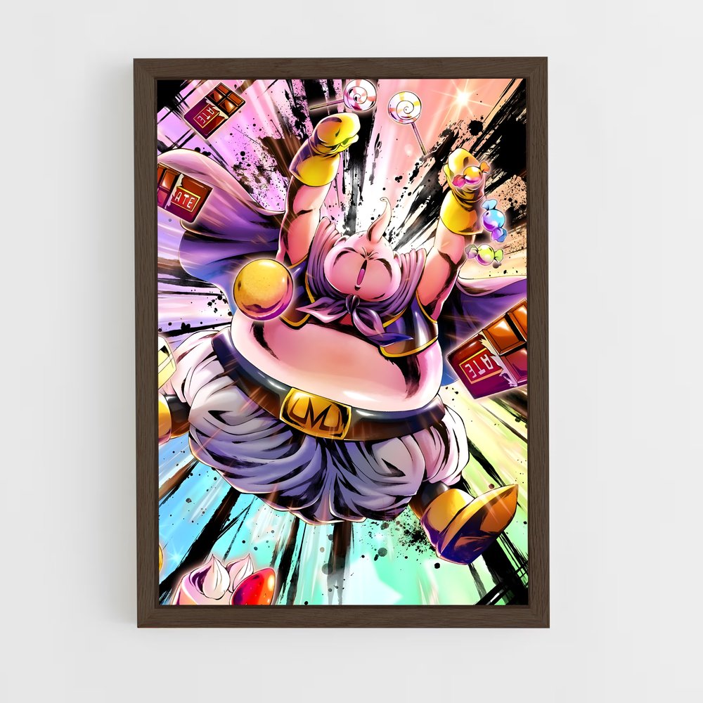 ap-majin buu-7 cadre Bois foncé