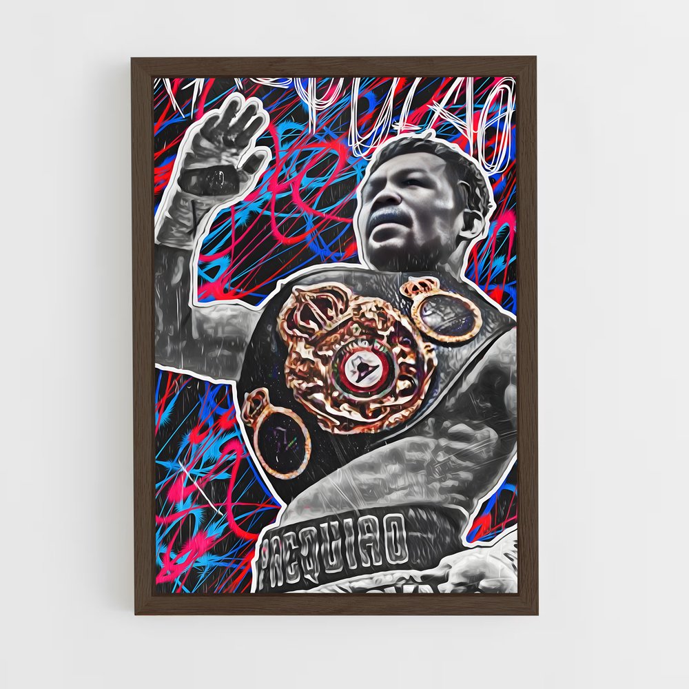 ap-manny pacquiao-5 cadre Bois foncé