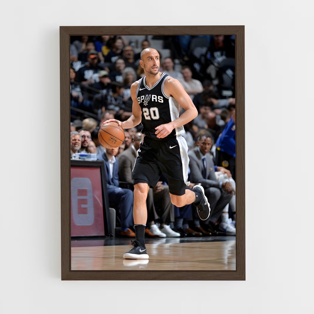 ap-manu ginobili-11 cadre Bois foncé