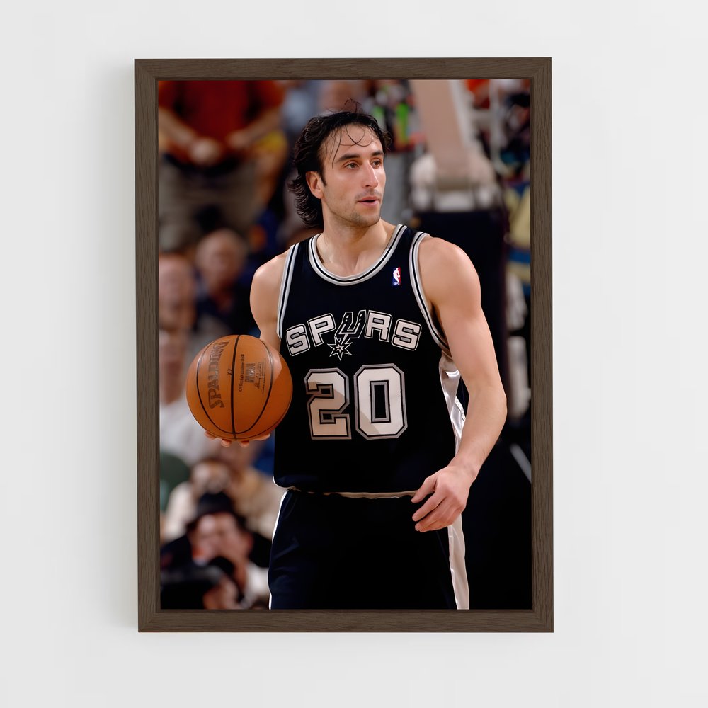 ap-manu ginobili-2 cadre Bois foncé
