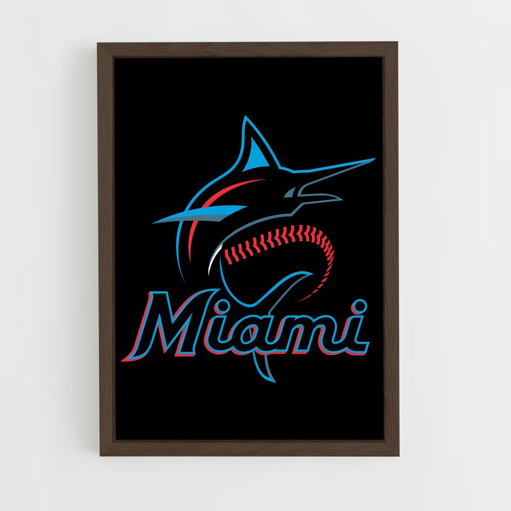 ap-miami marlins-1 cadre Bois foncé