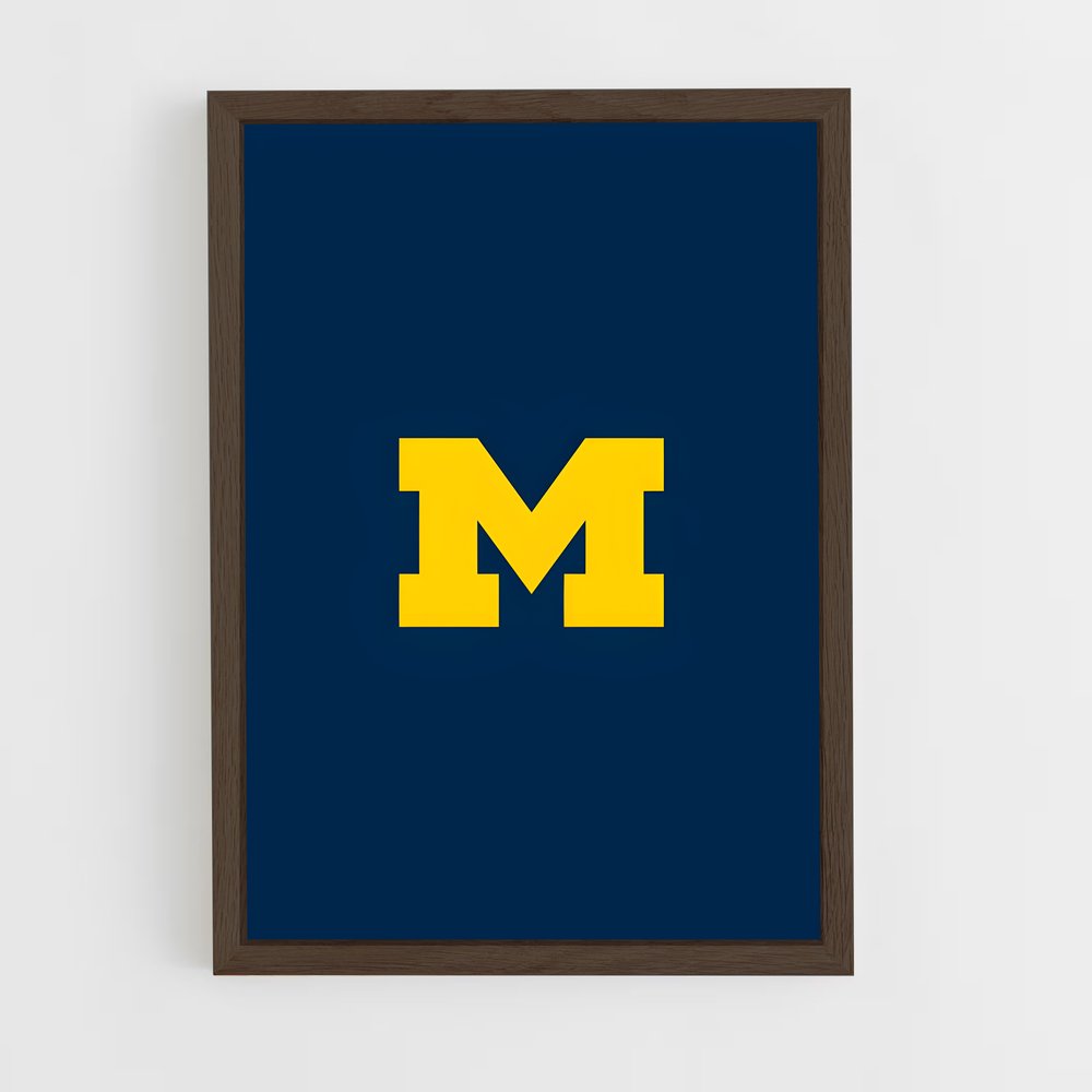ap-michigan wolverines-3 cadre Bois foncé