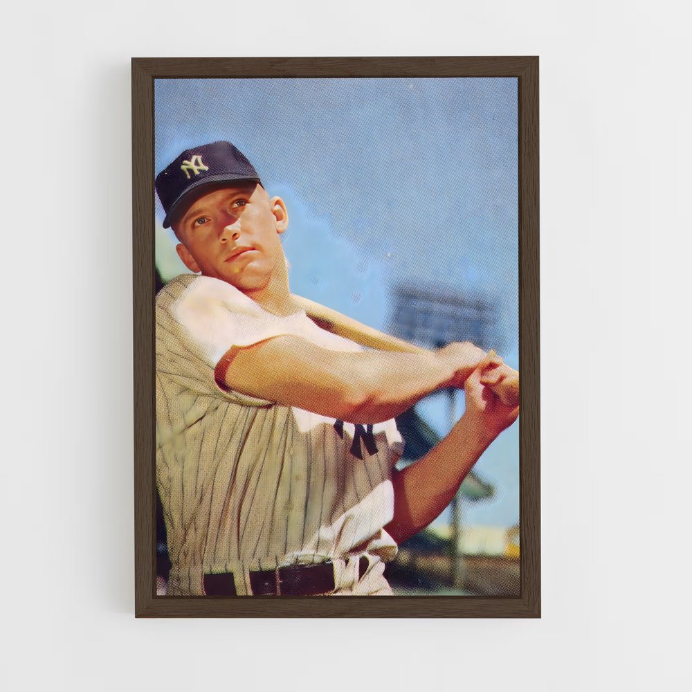 ap-mickey mantle-4 cadre Bois foncé